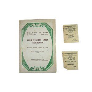 Stagione Lirica Tradizionale 1975 Teatro Eliseo Program La Traviata Ticket Italy